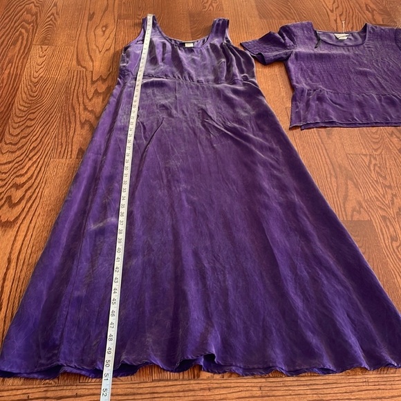 Vintage RABBIT DESIGNS MAXI 2 piece dress flare with topper purple washed size 8 - Picture 13 of 13